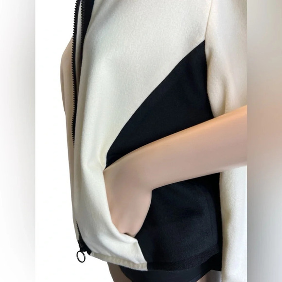 AKRIS PUNTO WOMENS MOCK NECK FULL ZIP BLAZER JACKET CREAM BLACK SIZE US 8 WOOL - Picture 8 of 13